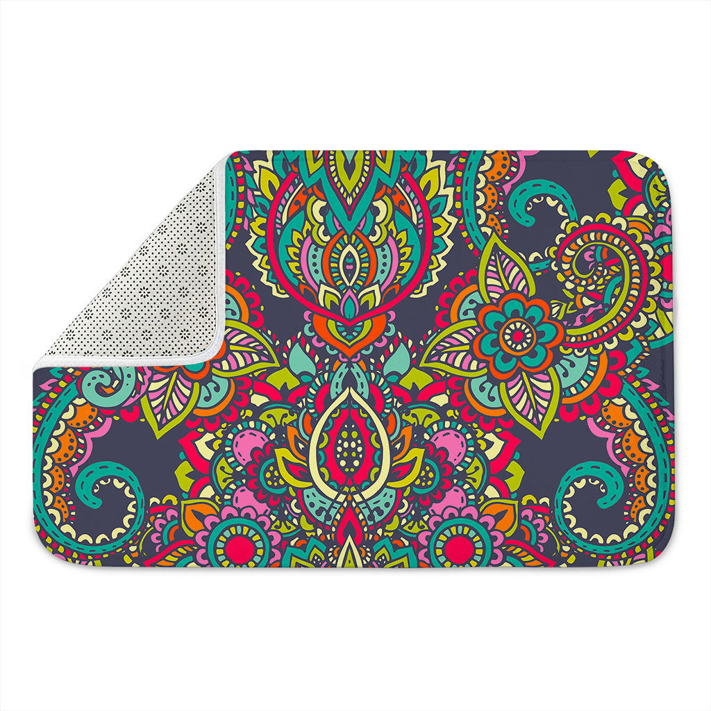 Colorful Floral Mandala Print Indoor Door Mat