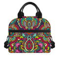 Colorful Floral Mandala Print Insulated Lunch Bag