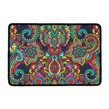 Colorful Floral Mandala Print Kitchen Mat