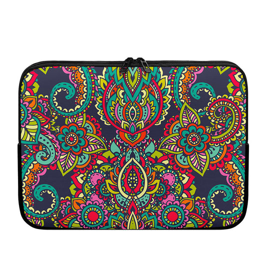 Colorful Floral Mandala Print Laptop Sleeve