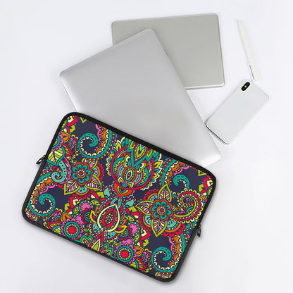 Colorful Floral Mandala Print Laptop Sleeve