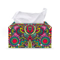 Colorful Floral Mandala Print Leather Tissue Box Cover