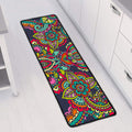 Colorful Floral Mandala Print Long Kitchen Mat