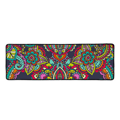 Colorful Floral Mandala Print Long Kitchen Mat