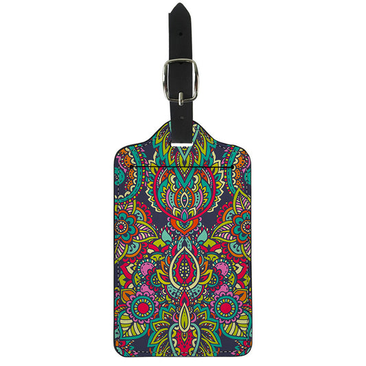 Colorful Floral Mandala Print Luggage Tag