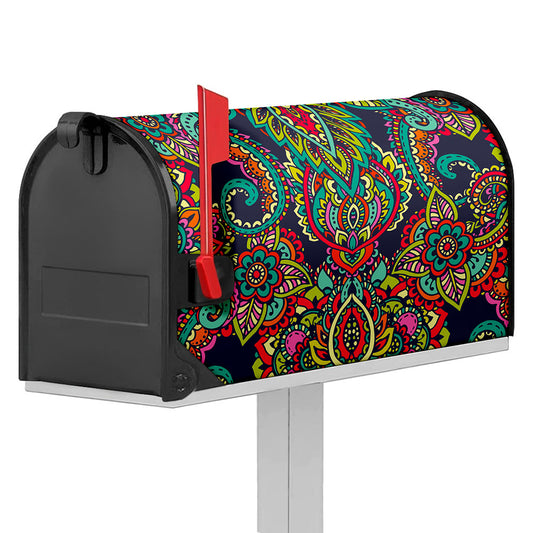 Colorful Floral Mandala Print Mailbox Cover