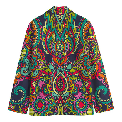 Colorful Floral Mandala Print Men's Blazer