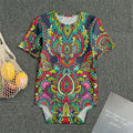Colorful Floral Mandala Print Men's Bodysuit