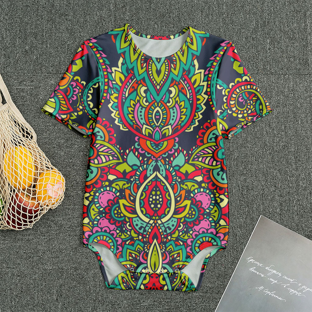 Colorful Floral Mandala Print Men's Bodysuit
