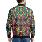 Colorful Floral Mandala Print Men's Bomber Jacket