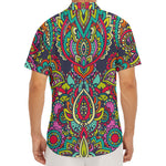 Colorful Floral Mandala Print Men's Deep V-Neck Shirt