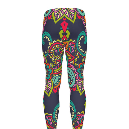 Colorful Floral Mandala Print Men's leggings