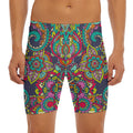 Colorful Floral Mandala Print Men's Long Boxer Briefs