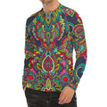 Colorful Floral Mandala Print Men's Long Sleeve Rash Guard