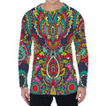 Colorful Floral Mandala Print Men's Long Sleeve T-Shirt