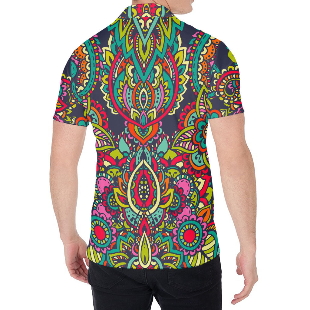 Colorful Floral Mandala Print Men's Shirt