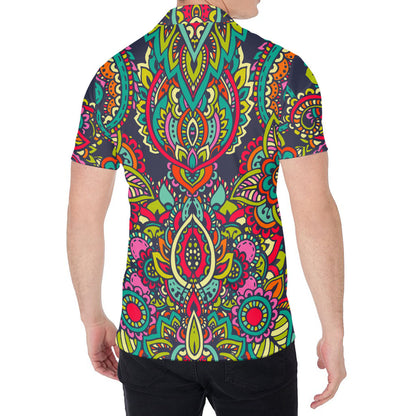 Colorful Floral Mandala Print Men's Shirt