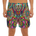 Colorful Floral Mandala Print Men's Split Running Shorts