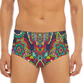 Colorful Floral Mandala Print Men's Triangle Swim Briefs