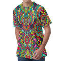 Colorful Floral Mandala Print Men's Velvet T-Shirt