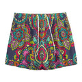 Colorful Floral Mandala Print Mesh Shorts