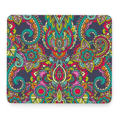 Colorful Floral Mandala Print Mouse Pad
