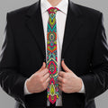 Colorful Floral Mandala Print Necktie