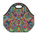 Colorful Floral Mandala Print Neoprene Lunch Bag