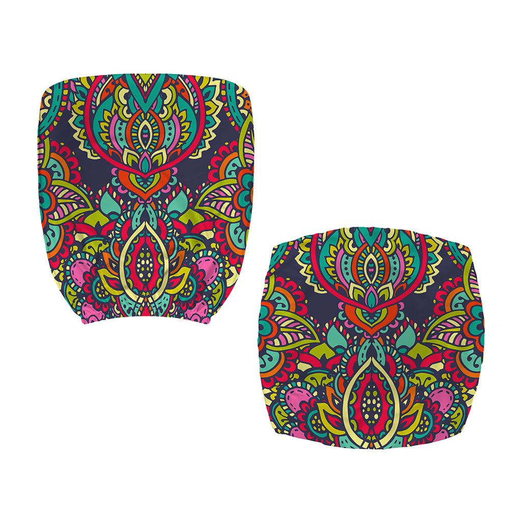 Colorful Floral Mandala Print Office Chair Cover