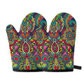 Colorful Floral Mandala Print Oven Mitts