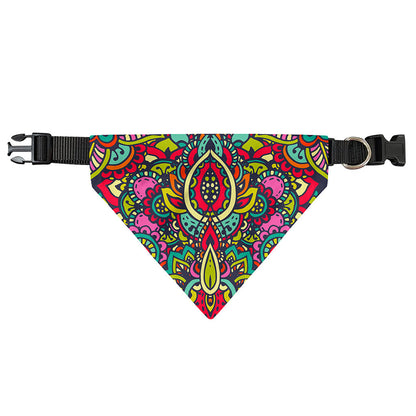 Colorful Floral Mandala Print Over The Collar Dog Bandana