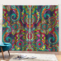 Colorful Floral Mandala Print Pencil Pleat Curtains