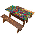 Colorful Floral Mandala Print Picnic Table Cover
