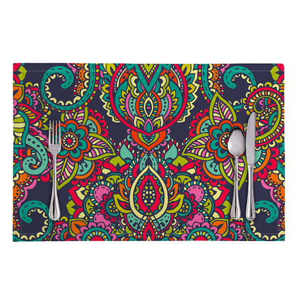 Colorful Floral Mandala Print Placemat