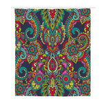 Colorful Floral Mandala Print Polyester Shower Curtain