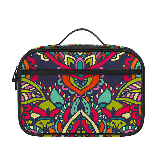Colorful Floral Mandala Print Portable Lunch Bag