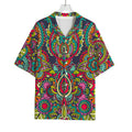 Colorful Floral Mandala Print Rayon Hawaiian Shirt