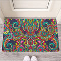 Colorful Floral Mandala Print Rubber Doormat