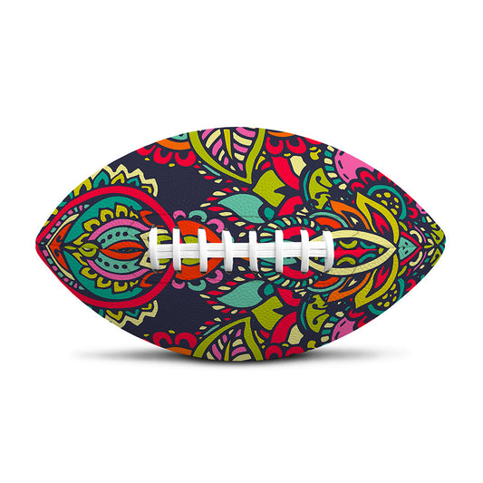 Colorful Floral Mandala Print Rugby Ball