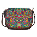 Colorful Floral Mandala Print Saddle Bag