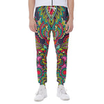 Colorful Floral Mandala Print Scuba Joggers