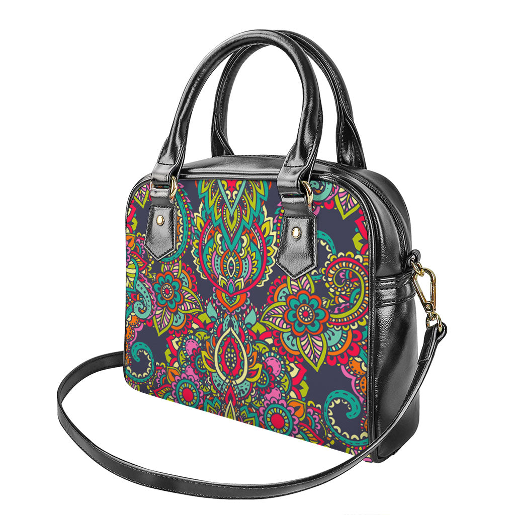 Colorful Floral Mandala Print Shoulder Handbag