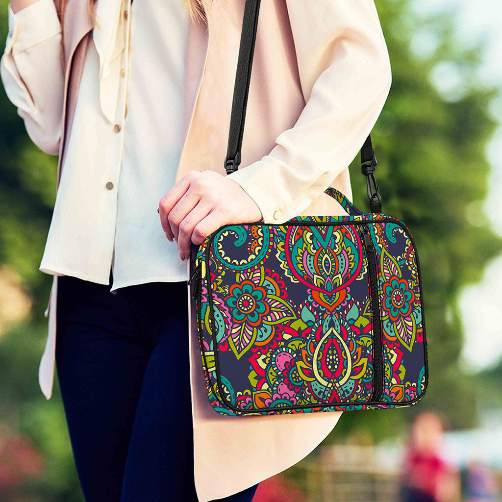 Colorful Floral Mandala Print Shoulder Strap Bible Bag