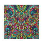 Colorful Floral Mandala Print Silk Bandana