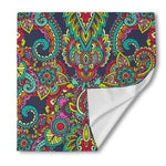 Colorful Floral Mandala Print Silk Bandana