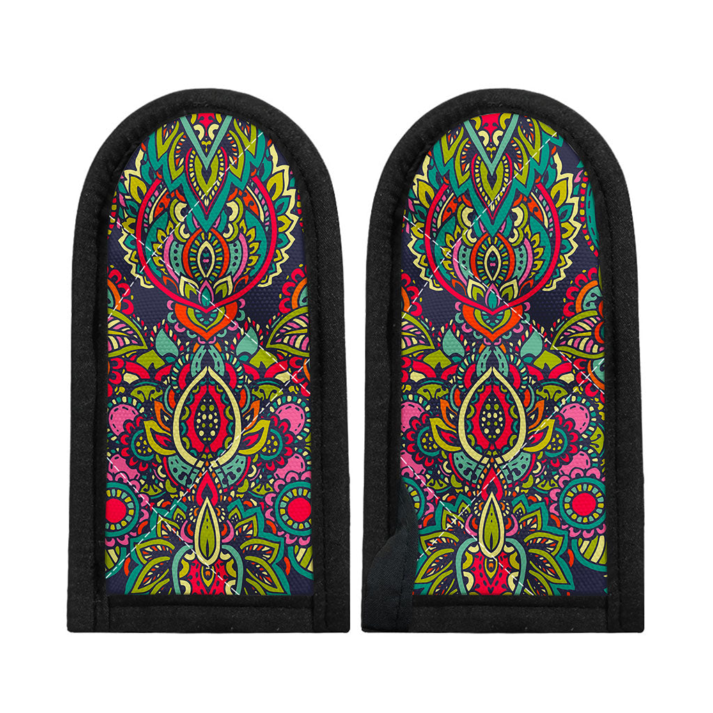 Colorful Floral Mandala Print Skillet Handle Cover