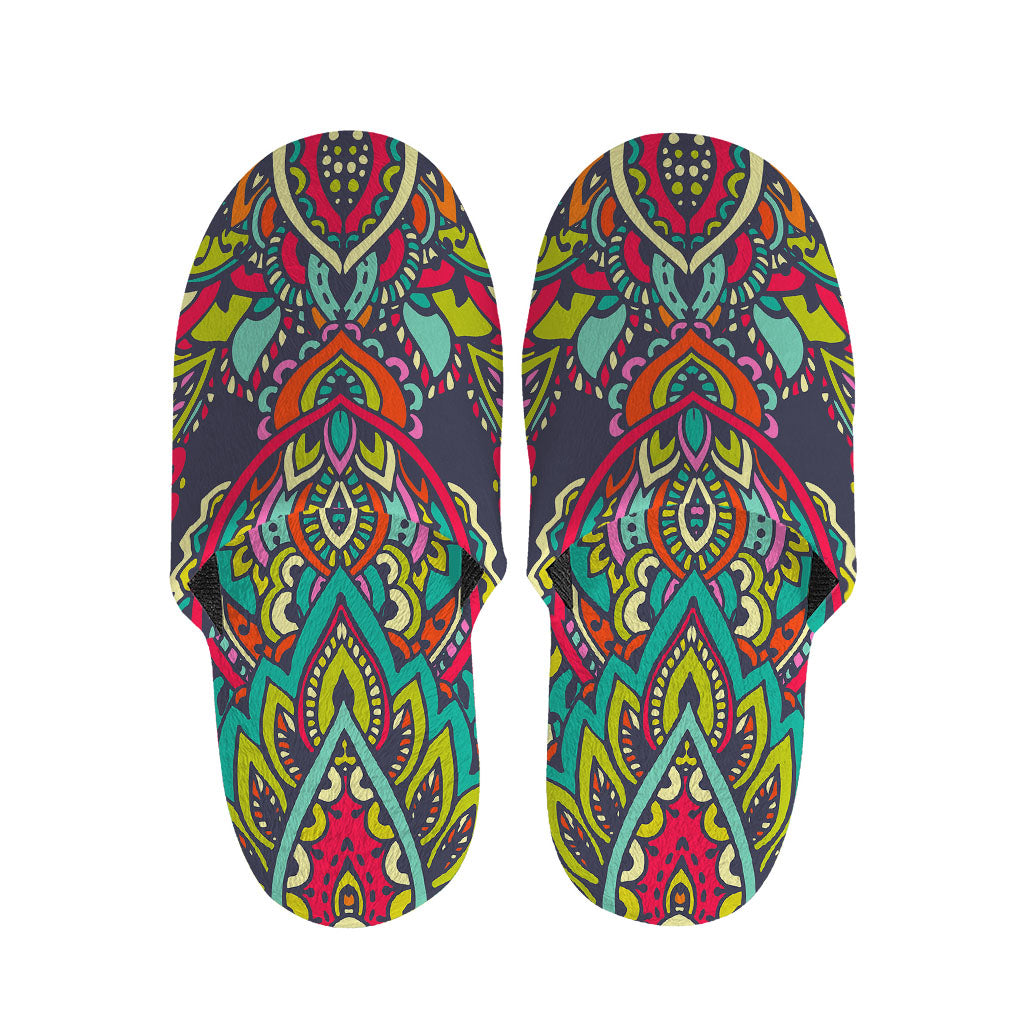 Colorful Floral Mandala Print Slippers