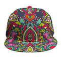 Colorful Floral Mandala Print Snapback Cap