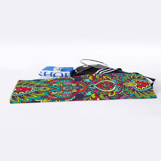 Colorful Floral Mandala Print Sports Towel