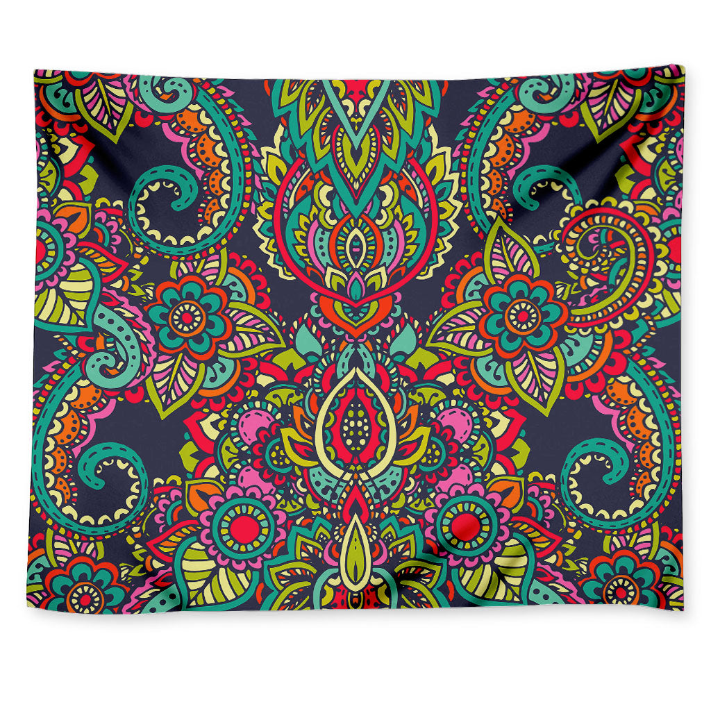 Colorful Floral Mandala Print Tapestry